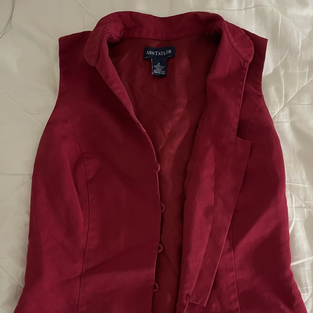 Ann Taylor red vest shirt